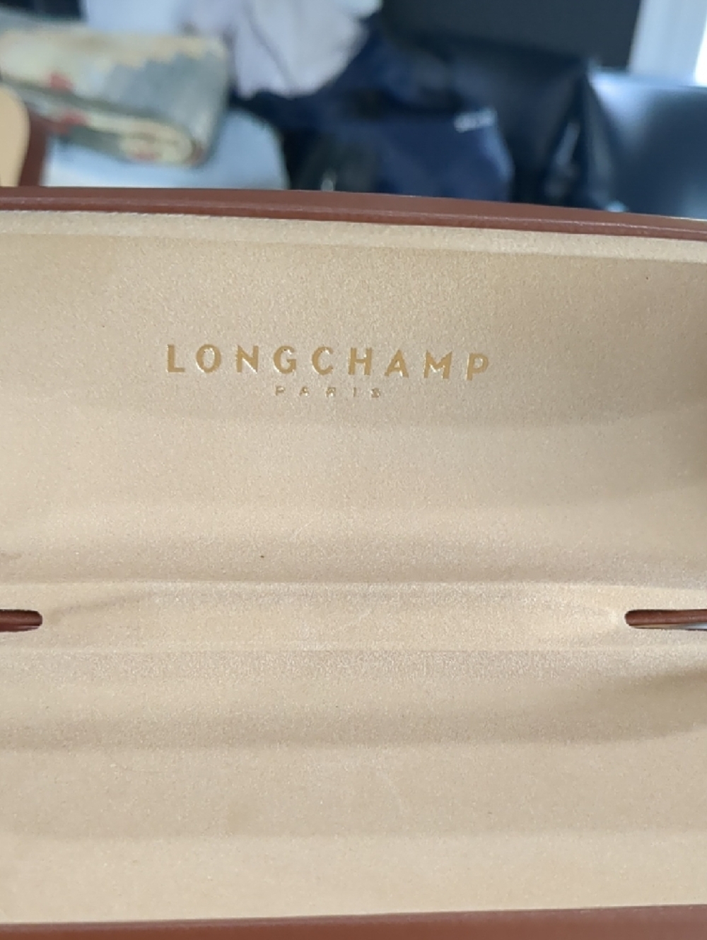 Longchamp Tan Brown Leather Eyeglass Case - Picture 9 of 9